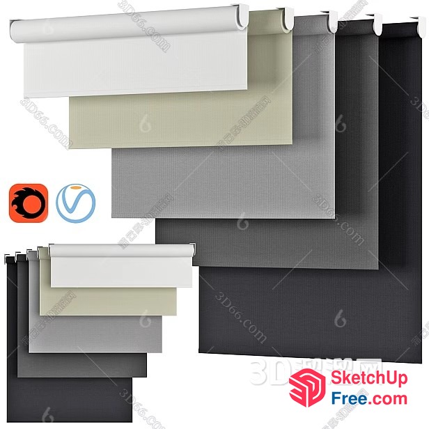 Colorful Roller Blinds Collection 3D SketchUp File