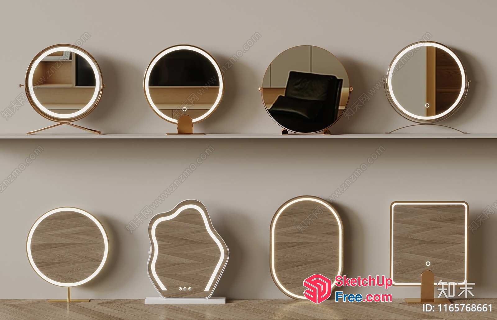 Modern Vanity Mirrors With Led Lighting 3D SketchUp File