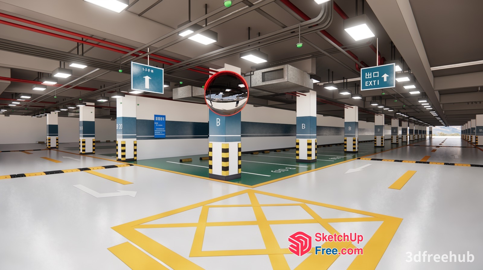 Modern Industrial Garage Interior 3D SketchUp File