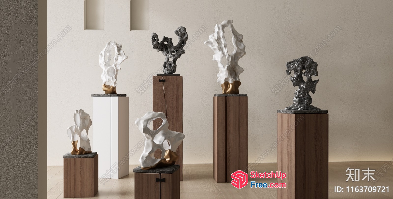 Abstract Sculpture Display Collection 3D SketchUp File