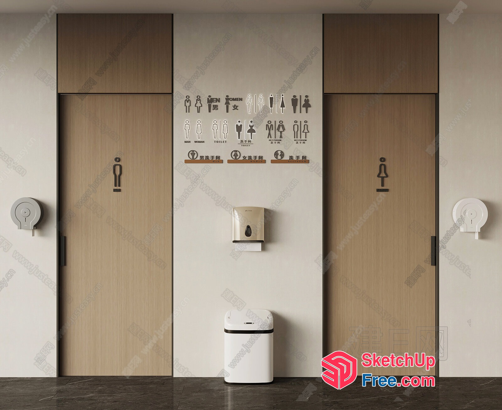 Public Restroom Signage 3D SketchUp File