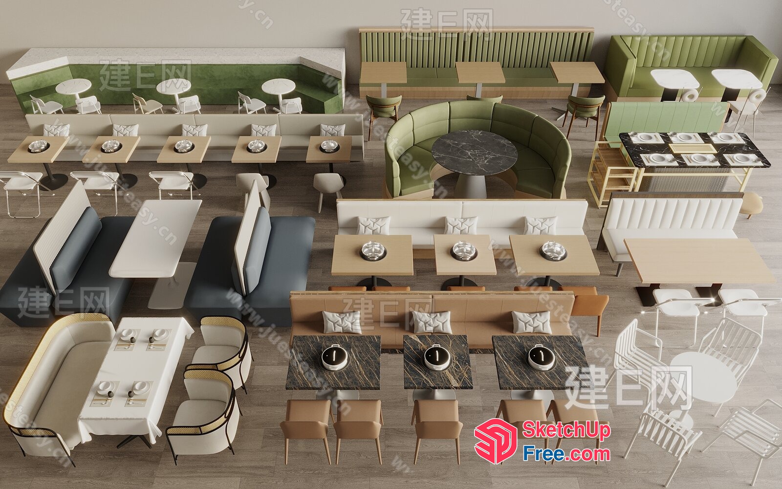 Modern Dining Room Furniture Collection 3D SketchUp File