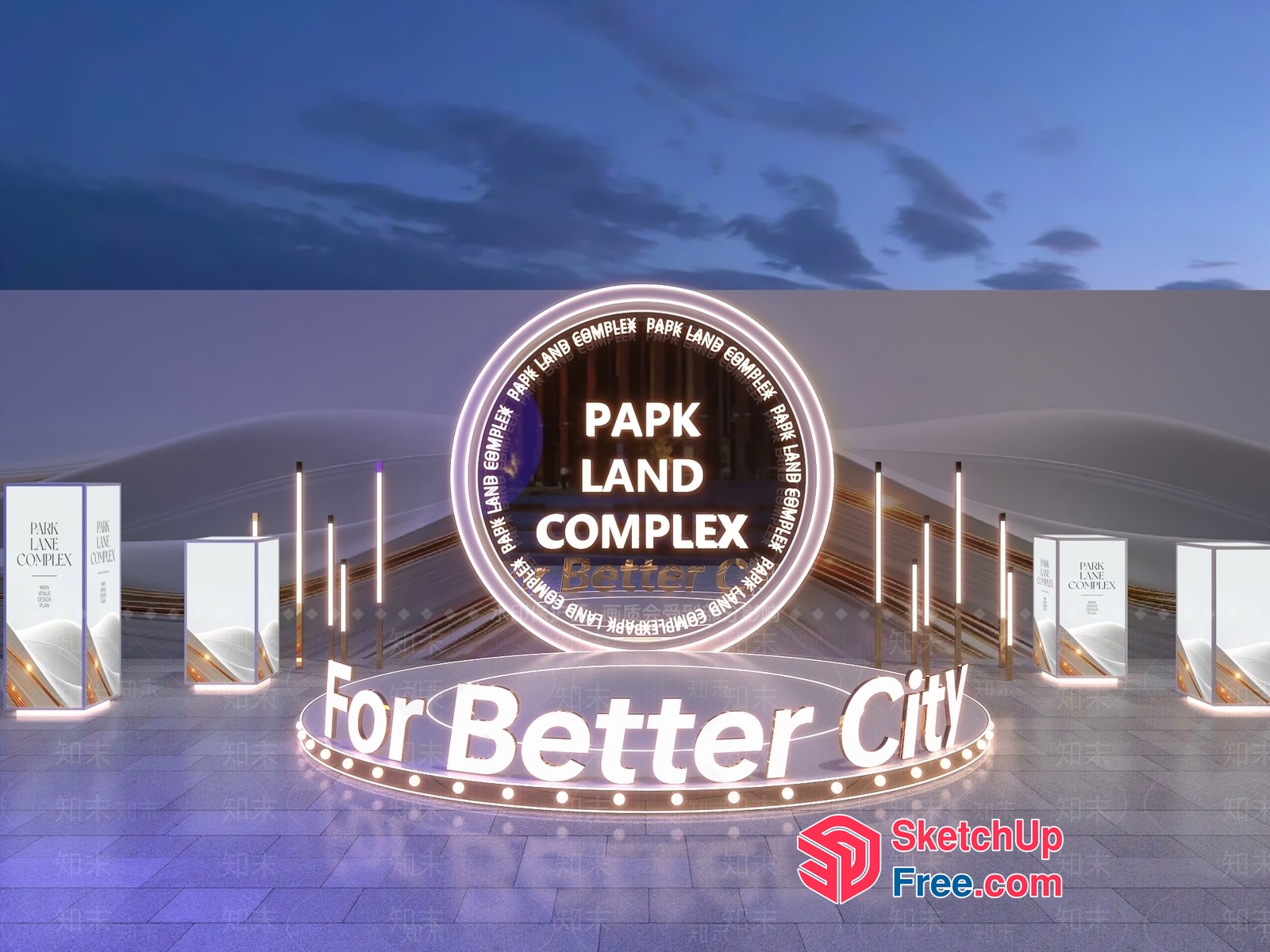 Park Land Complex 3D SketchUp File