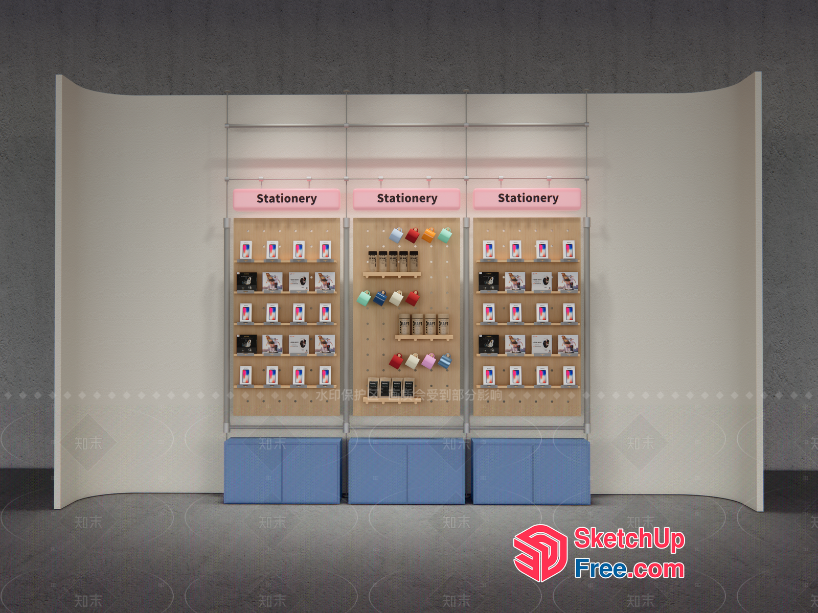Stationery Display Wall 3D SketchUp File