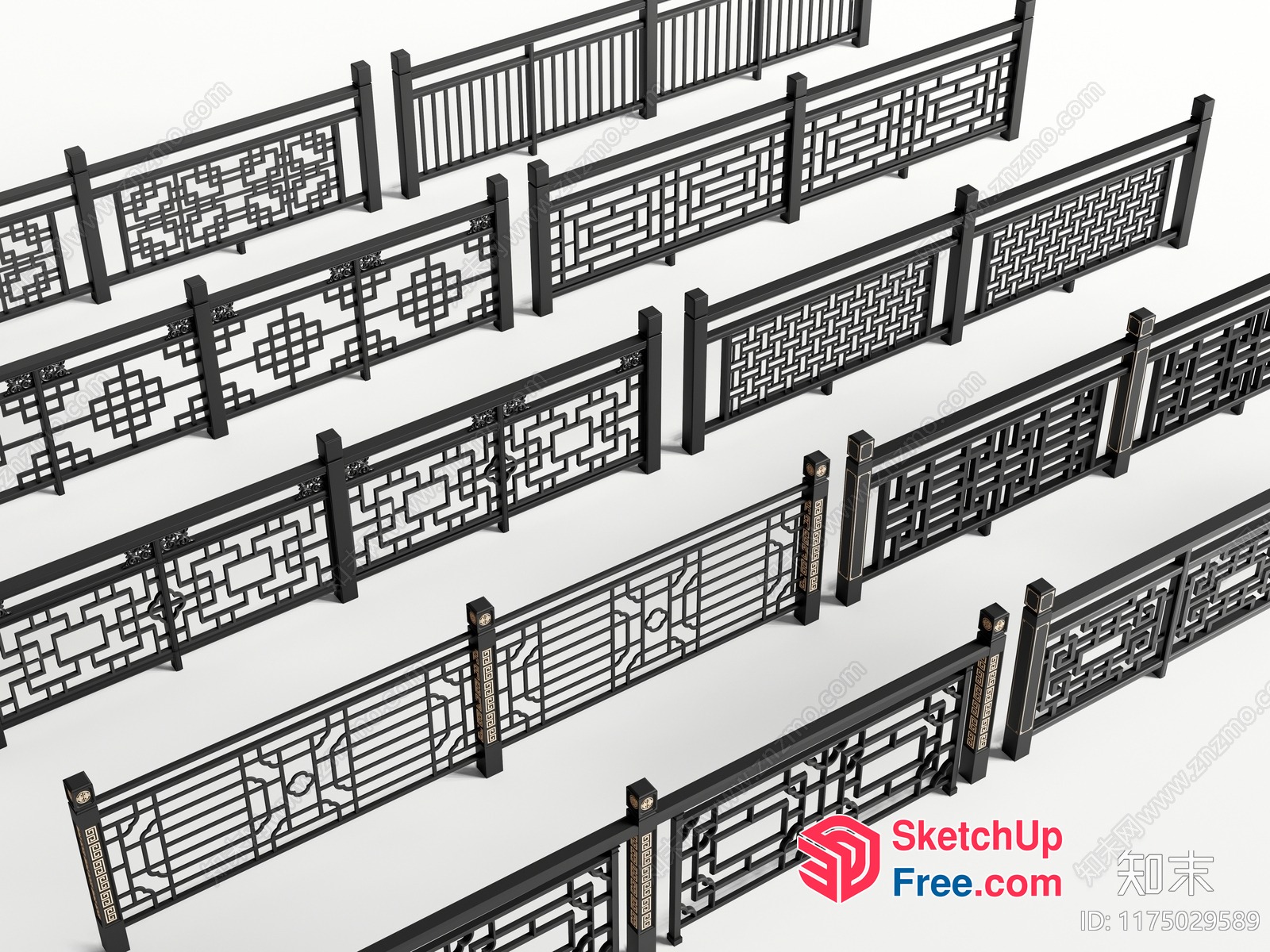 Ornate Metal Railing Design 3D SketchUp File