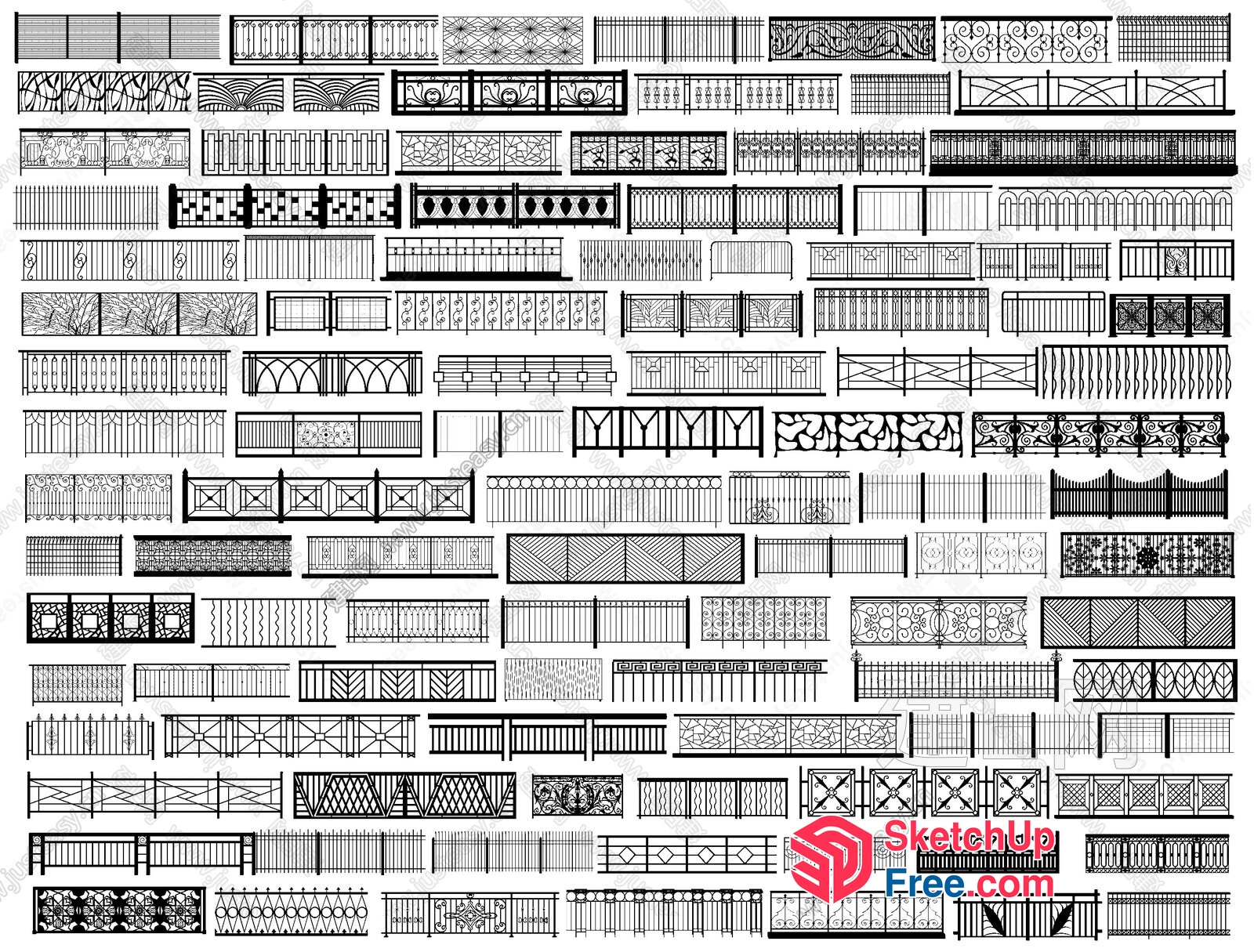 Various Railing Designs 3D SketchUp File