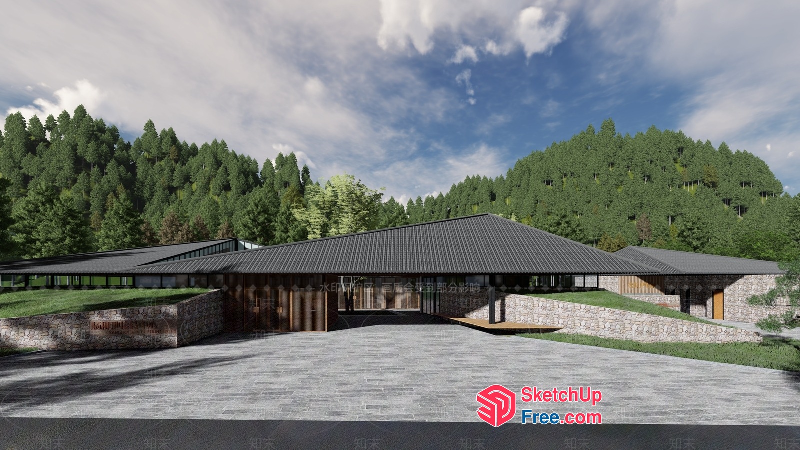 Japanese-Inspired Homestay Exterior 3D SketchUp File