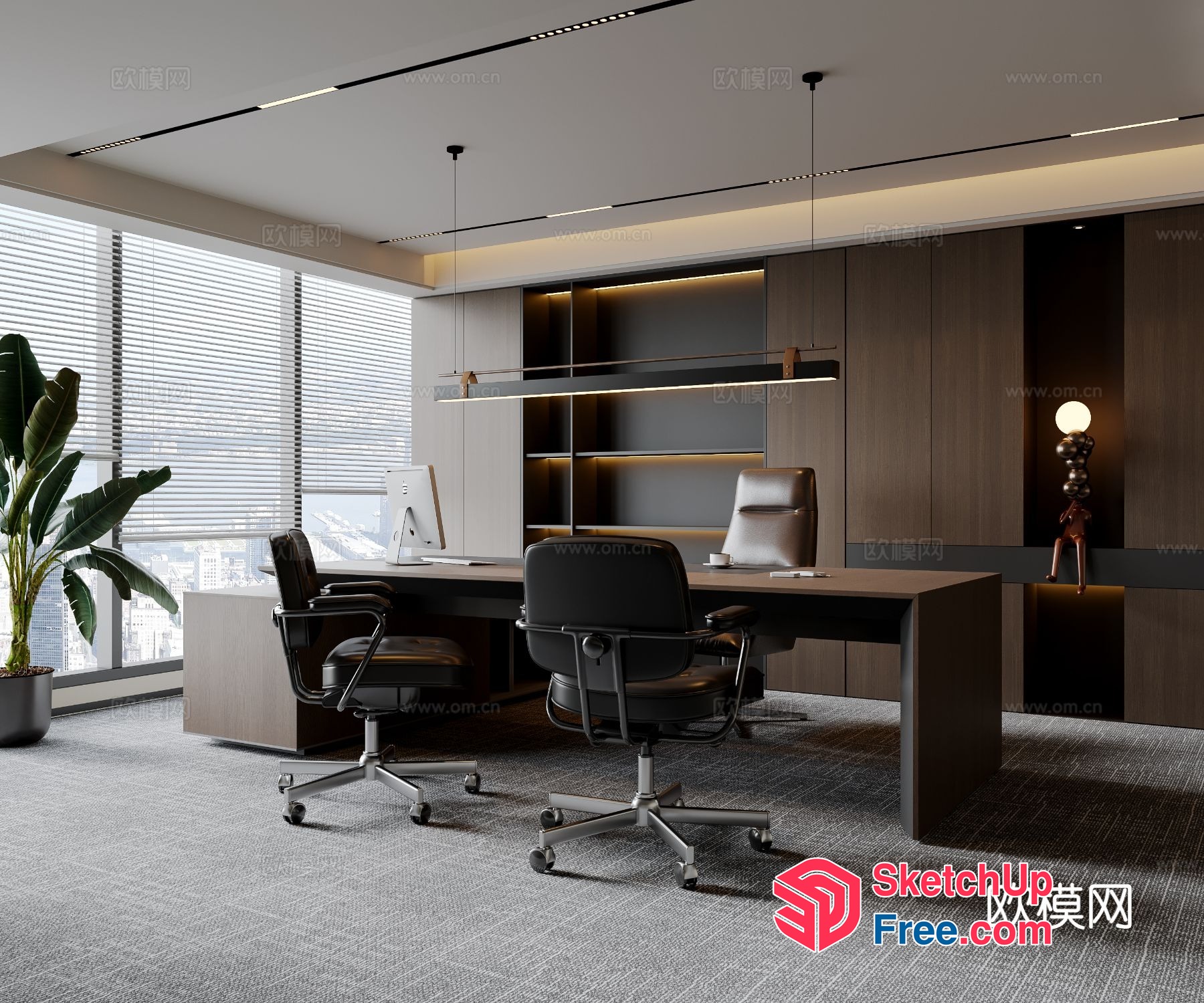 Modern Office Space With Sleek Furniture And Natural Lighting 3D SketchUp File