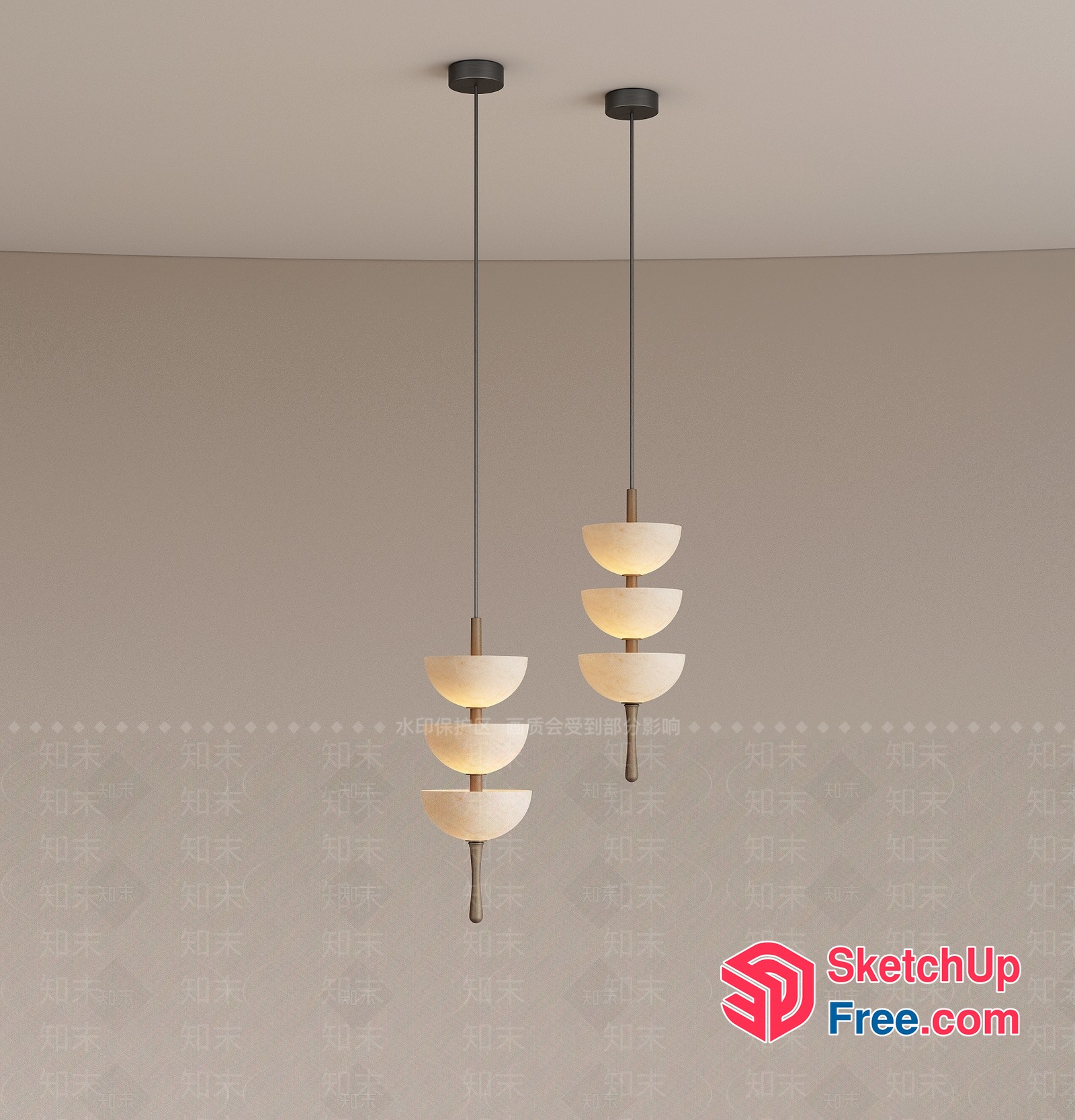 Elegant And Modern Hanging Light Fixtures 3D SketchUp File