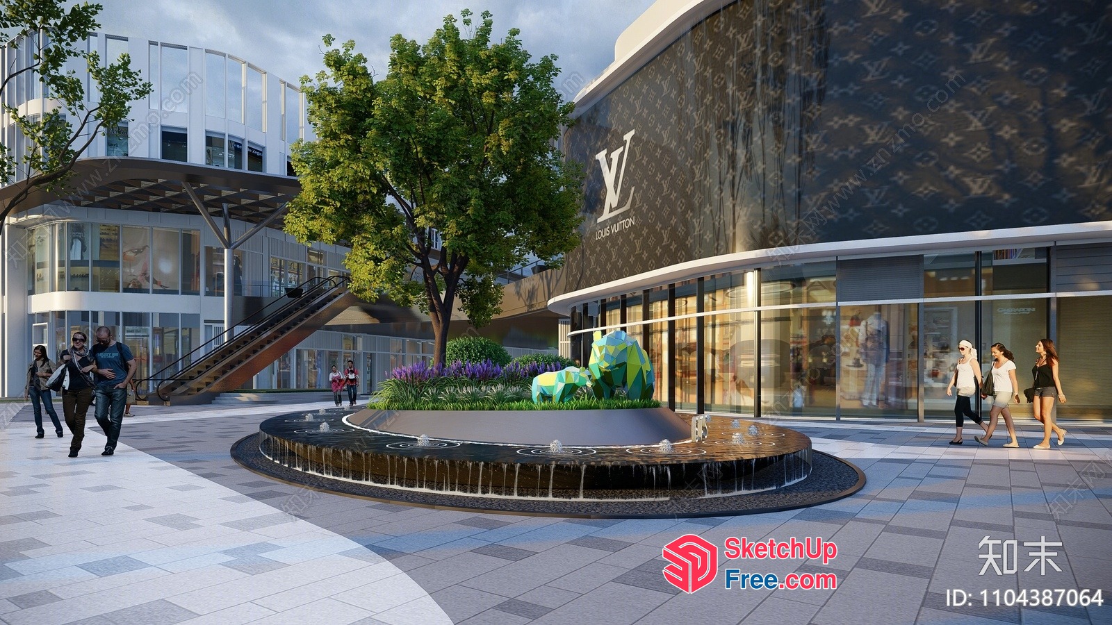 Commercial Street With A Modern And Elegant Atmosphere 3D SketchUp File