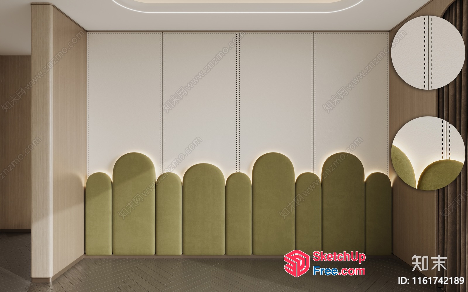 Modern Minimalist Pillar And Headboard Furniture 3D SketchUp File