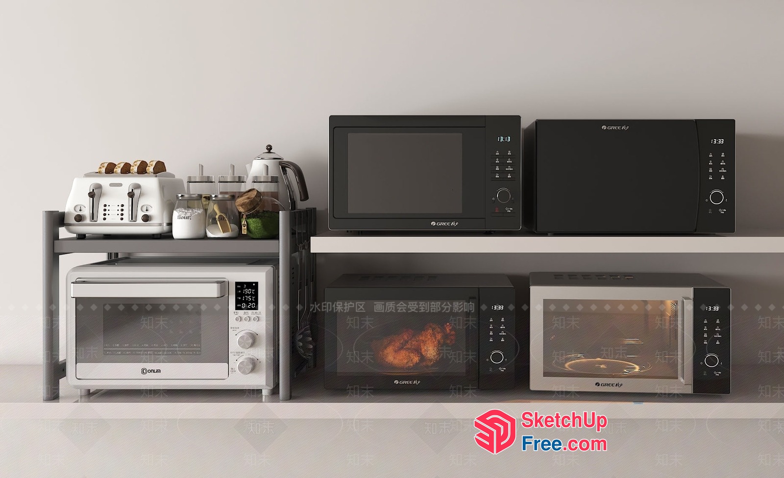 Modern Kitchen Appliances And Decor 3D SketchUp File
