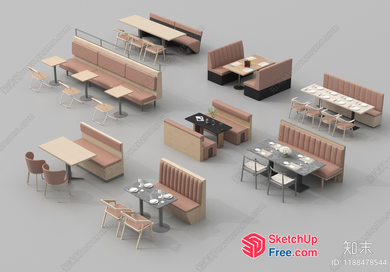 Modern Dining Room Furniture Collection 3D SketchUp File