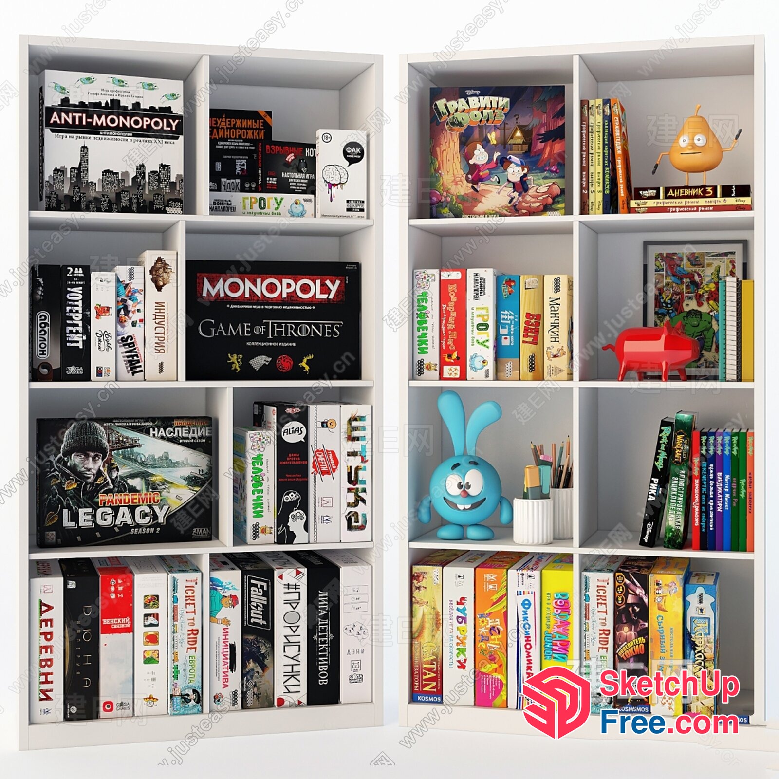 Colorful Board Game Collection 3D SketchUp File
