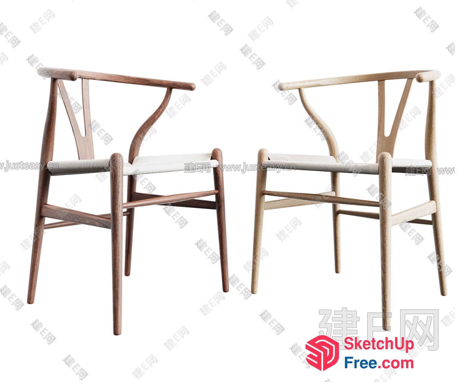 Modern And Elegant Wood Chairs 3D SketchUp File