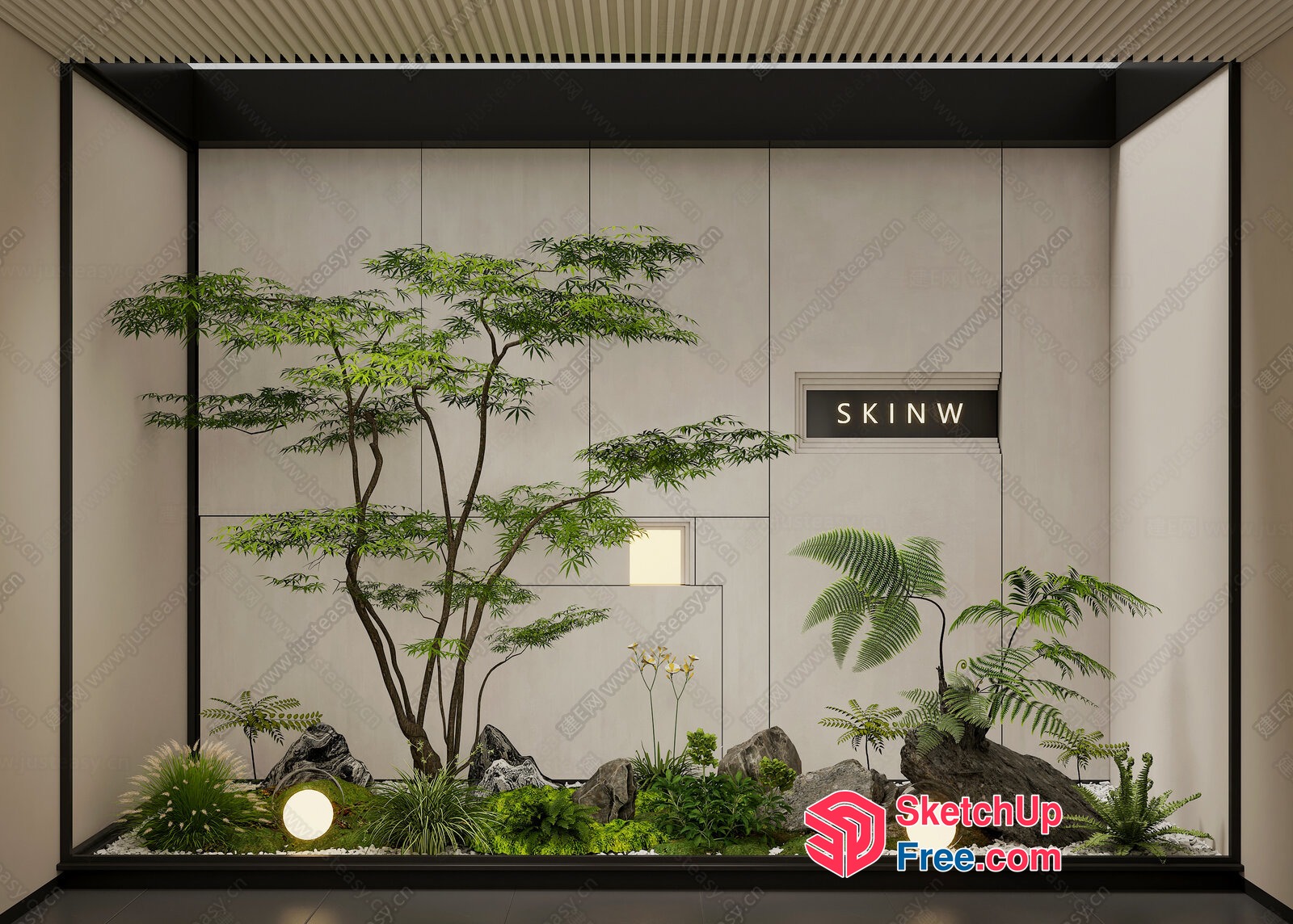 Japanese Style Minimalist Garden Decor 3D SketchUp File