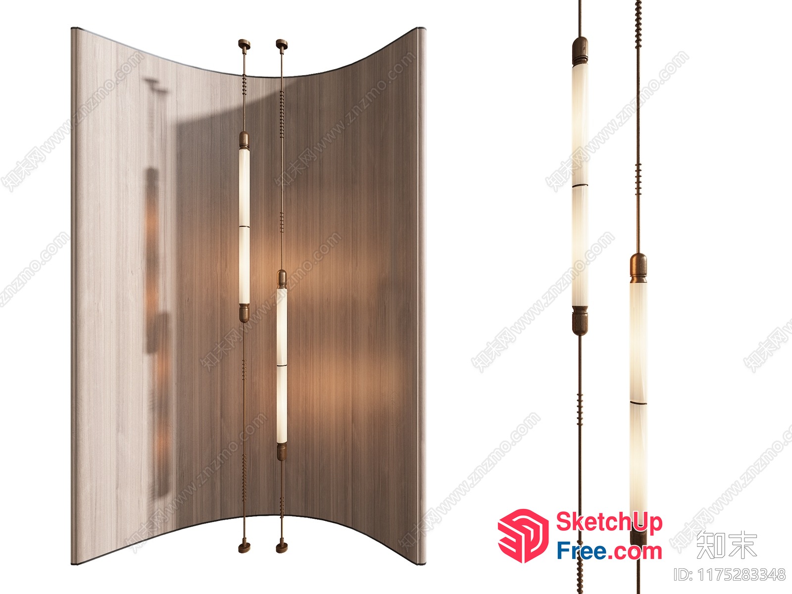Partition Screen With Hanging Light Fixtures 3D SketchUp File