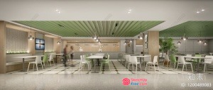 Modern Minimalist White And Green Dining Room Interior 3D SketchUp File