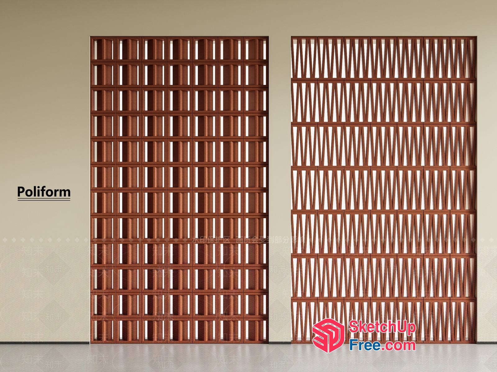 Poliform Partition Screen 3D SketchUp File