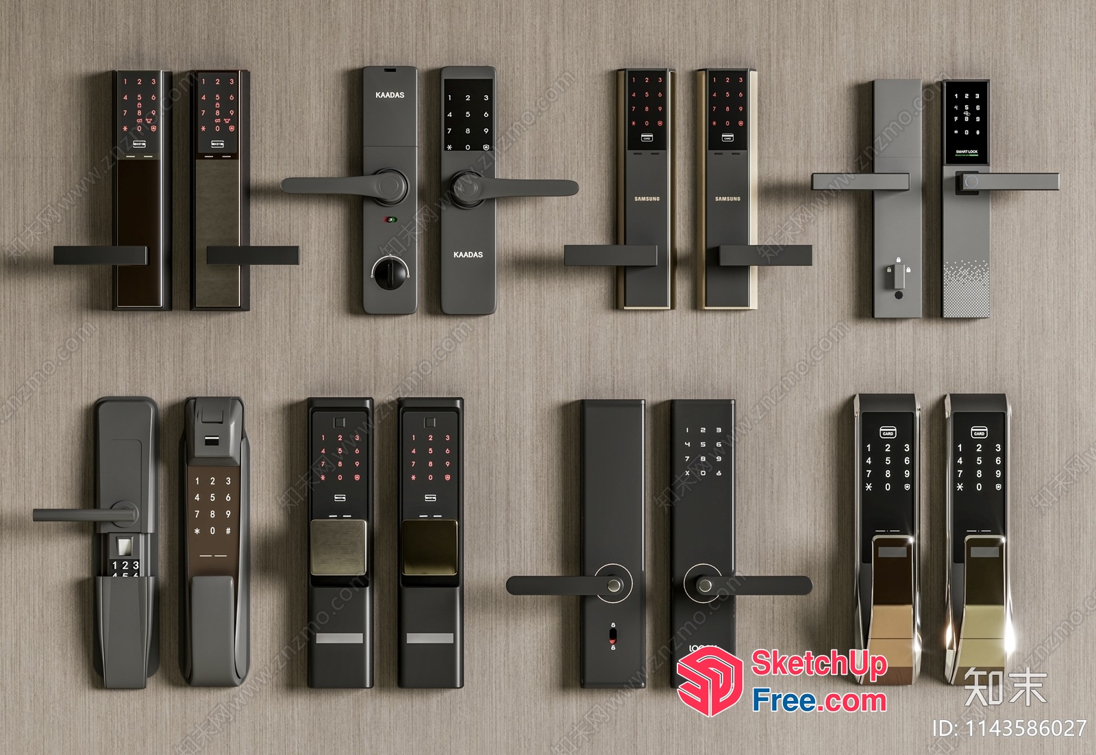 Modern Electronic Door Locks 3D SketchUp File