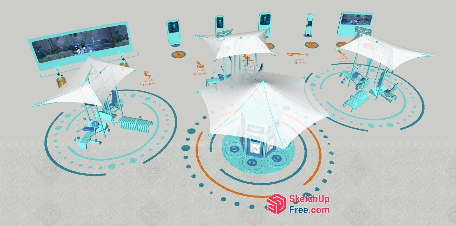 Futuristic Technology Showroom Interior 3D SketchUp File