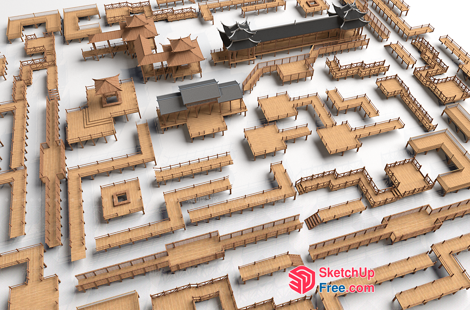 Japanese Style Market 3D SketchUp File