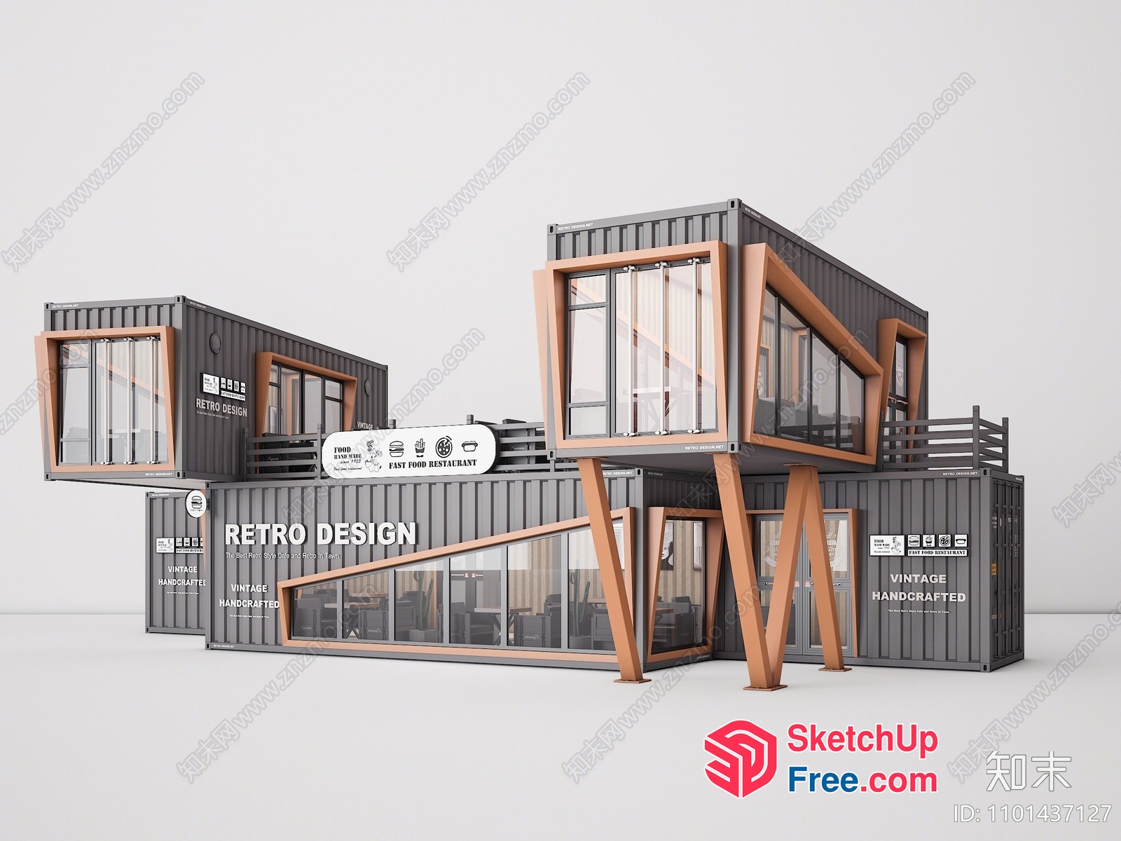 Modern Shipping Container Home Design 3D SketchUp File