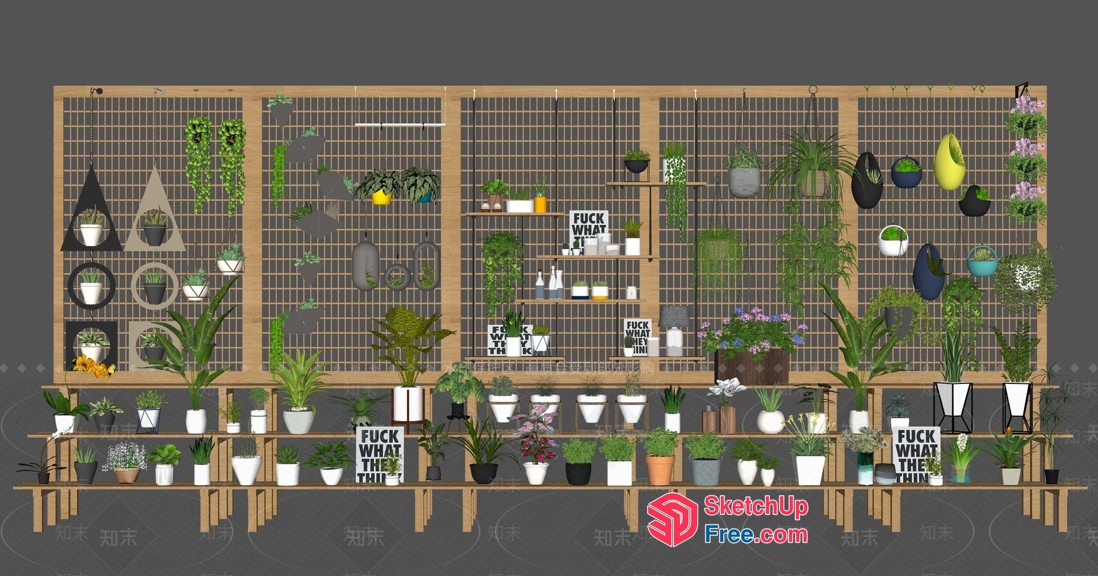 Aesthetic Indoor Plant Display 3D SketchUp File