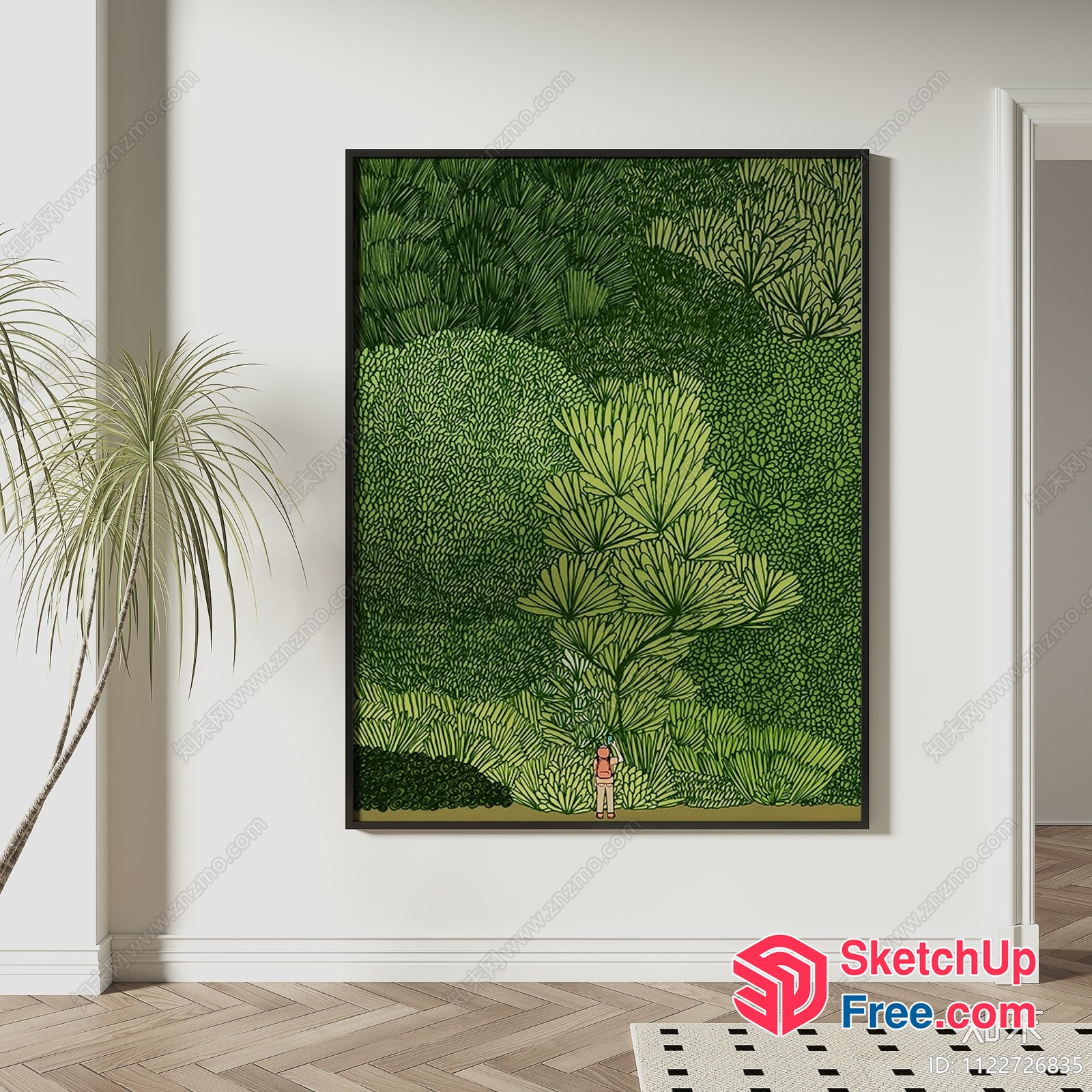 Tropical Forest Scene With Two Figures 3D SketchUp File