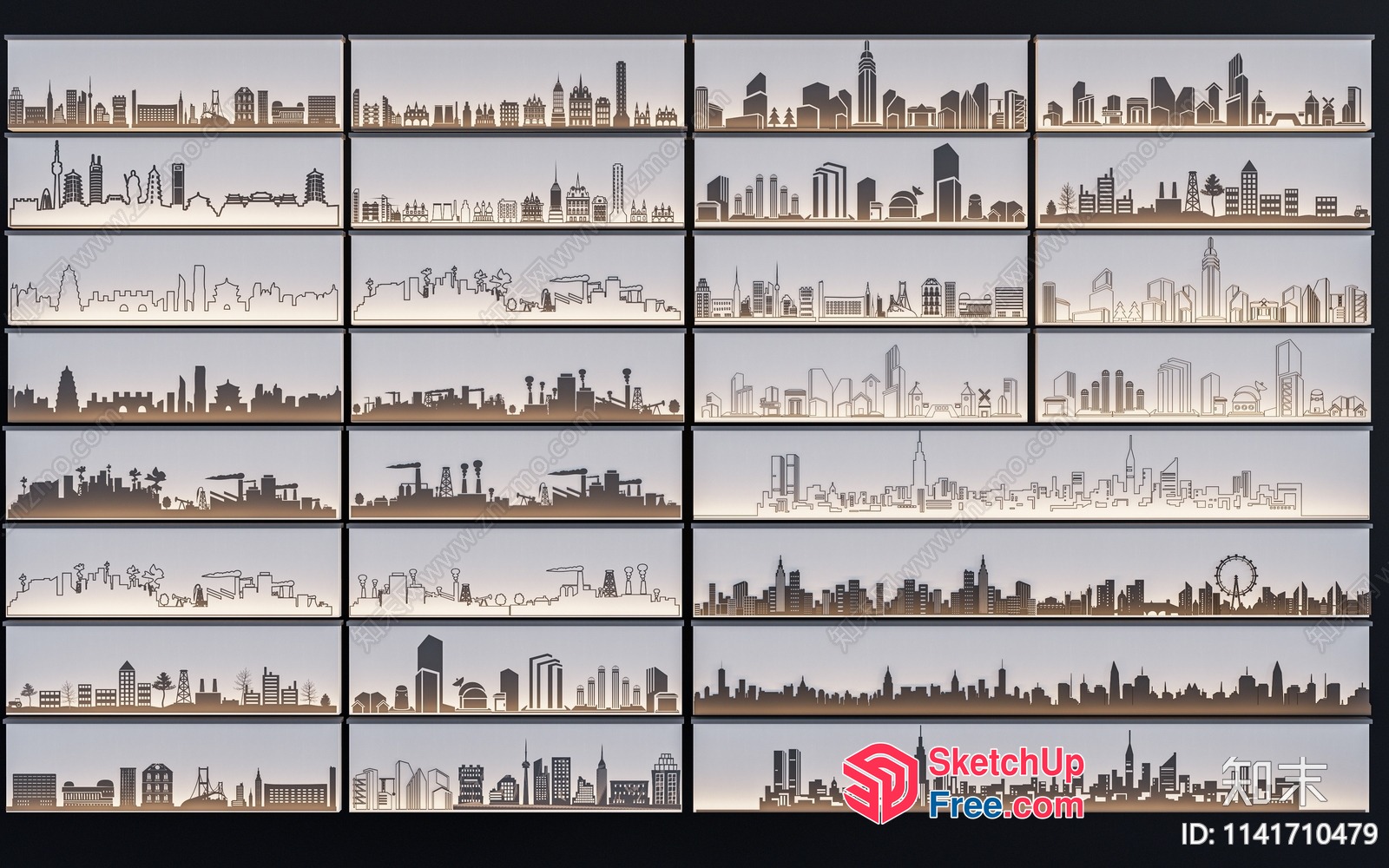 Urban Skyline Collection 3D SketchUp File