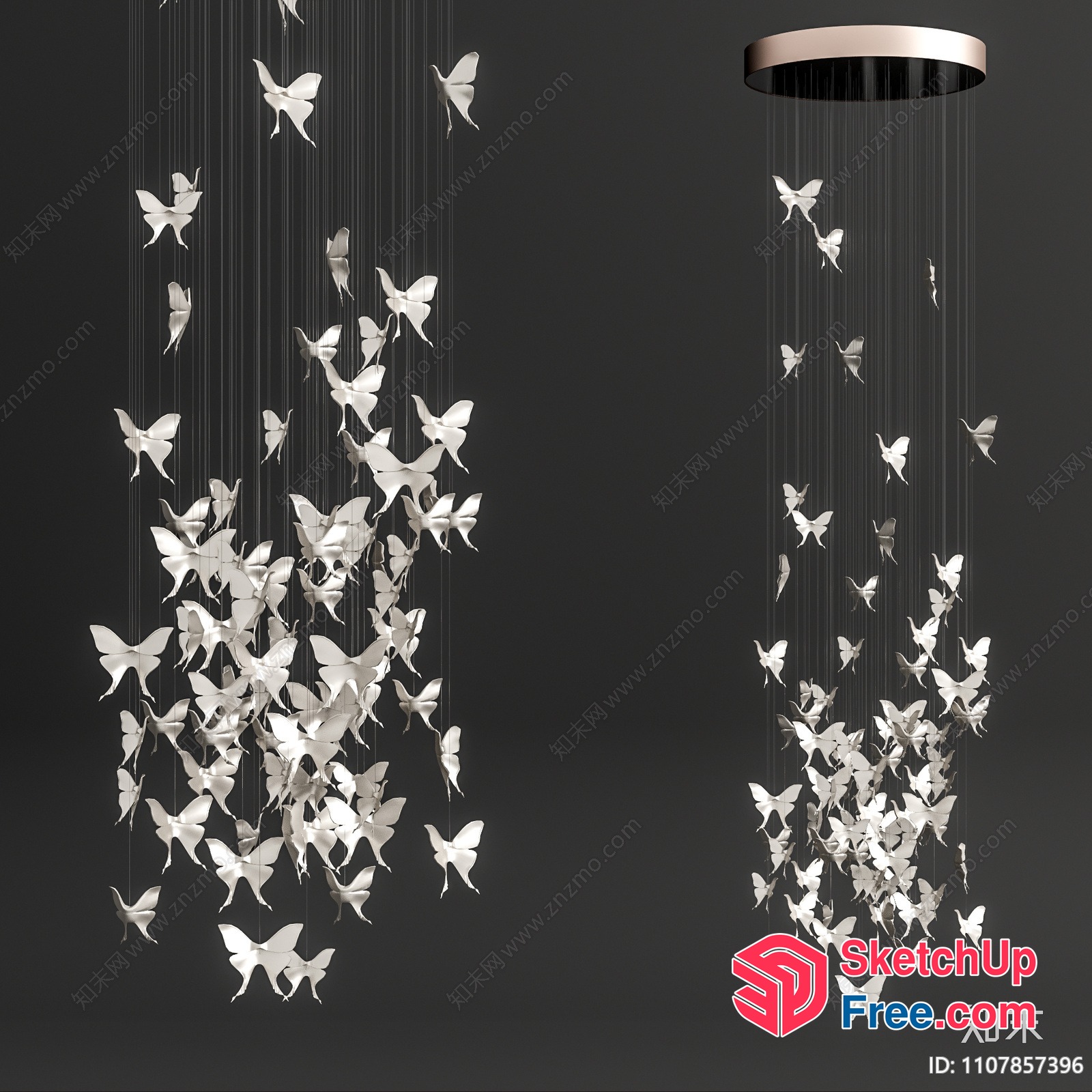 Elegant Hanging Butterfly Decorations 3D SketchUp File
