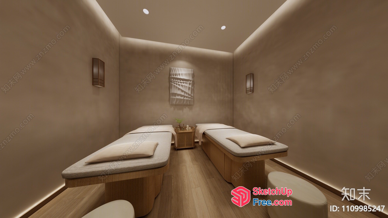 Minimalist Spa Room With Soft Lighting 3D SketchUp File