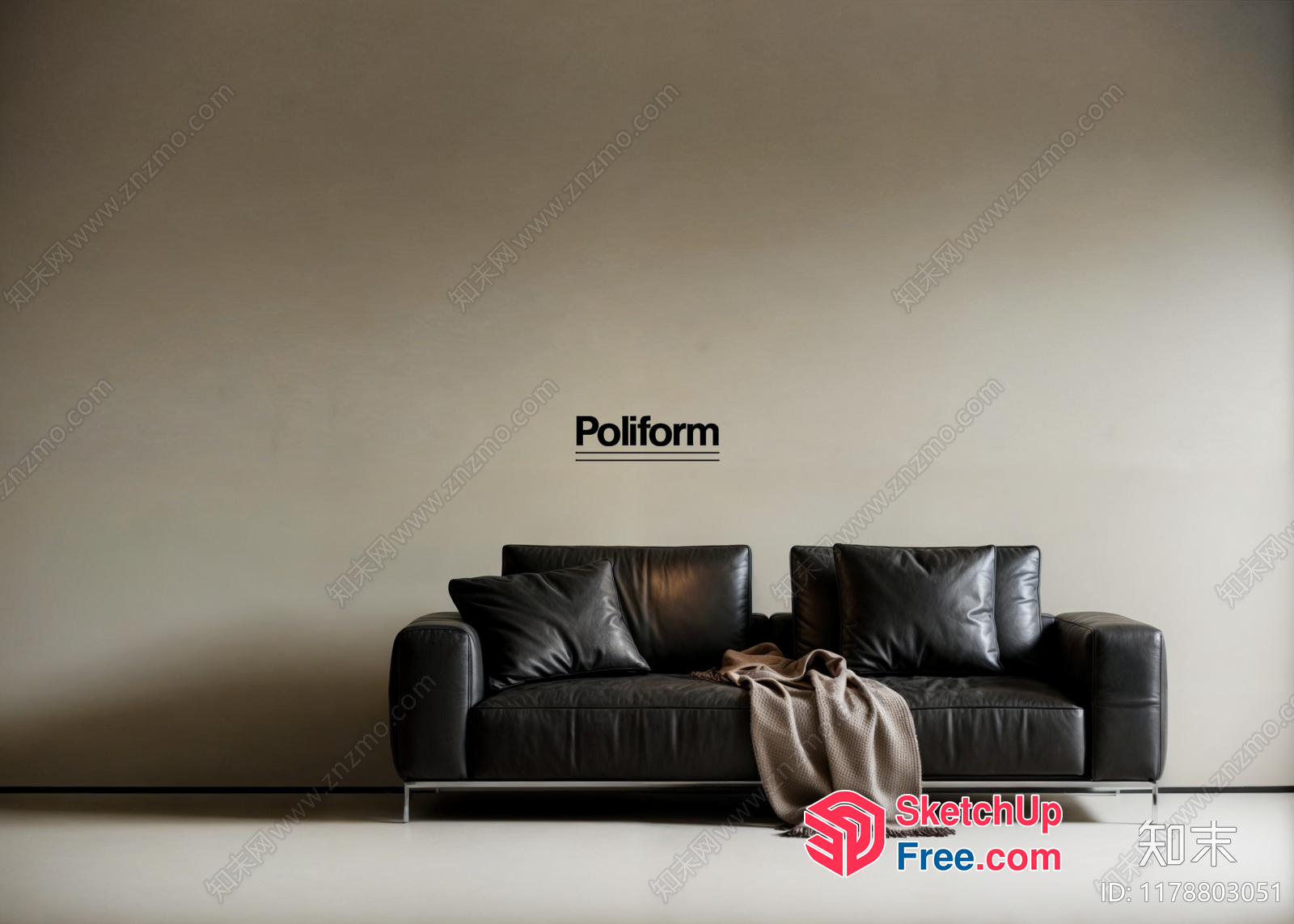 Modern Minimalist Living Room With Poliform Furniture 3D SketchUp File