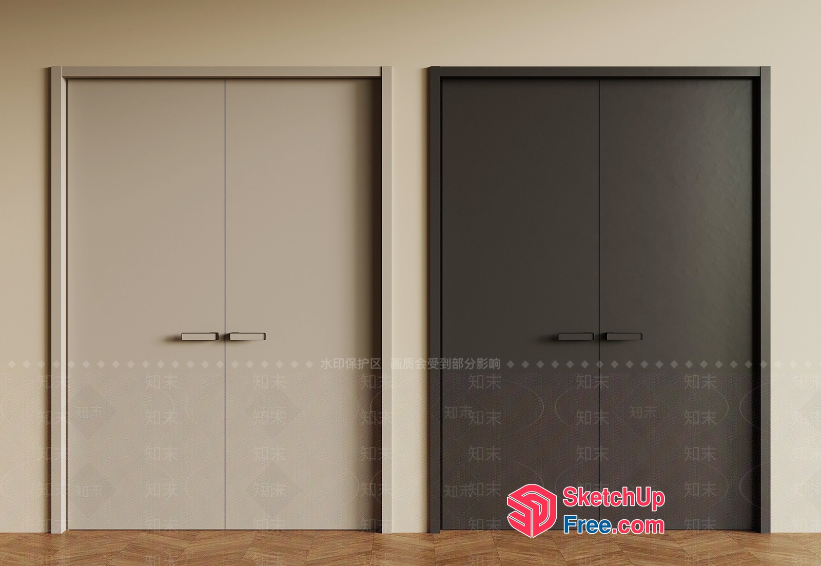 Modern Minimalist Doors And Handles 3D SketchUp File