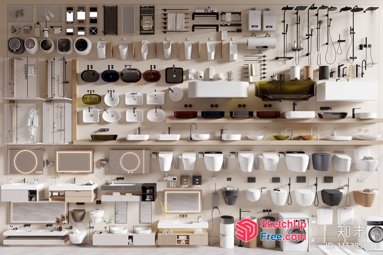 Modern Bathroom Fixtures And Decor 3D SketchUp File