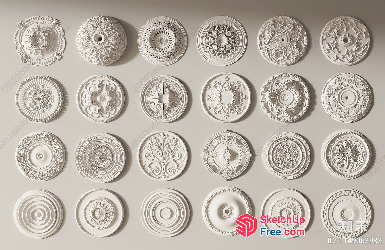 Intricate Ceiling Decorations 3D SketchUp File