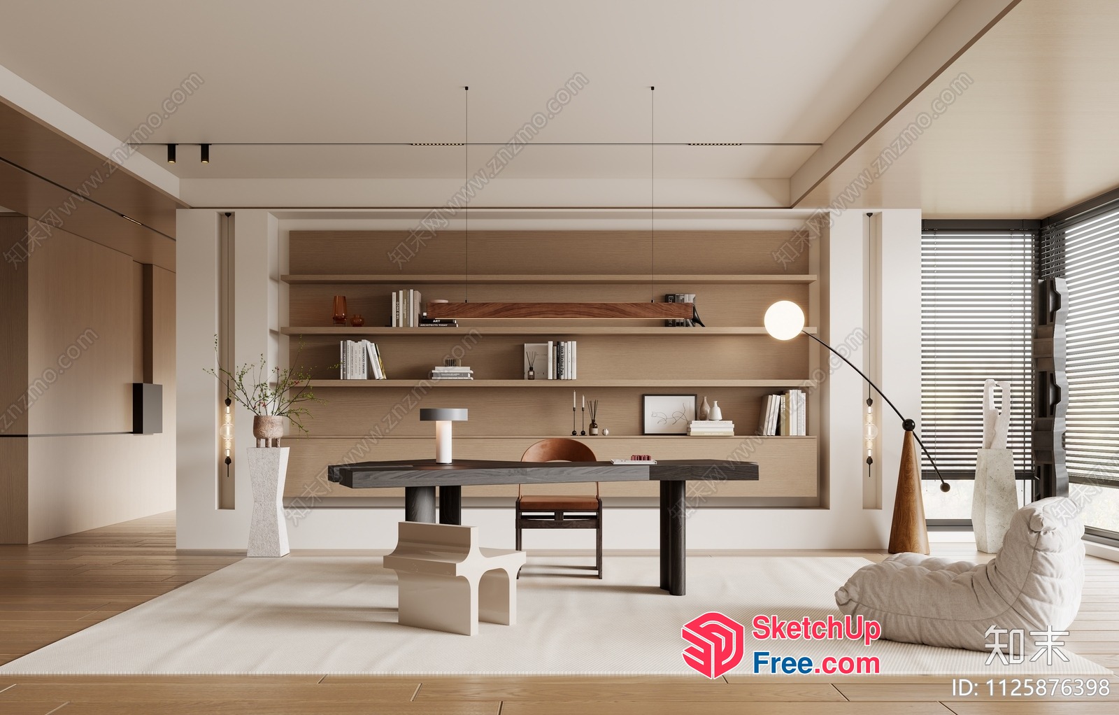 Modern Minimalist Office Interior 3D SketchUp File