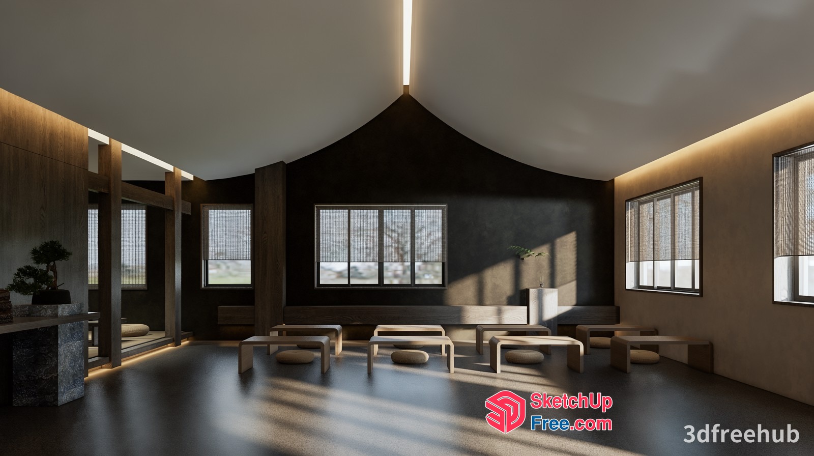 Elegant And Modern Japanese-Style Interior 3D SketchUp File