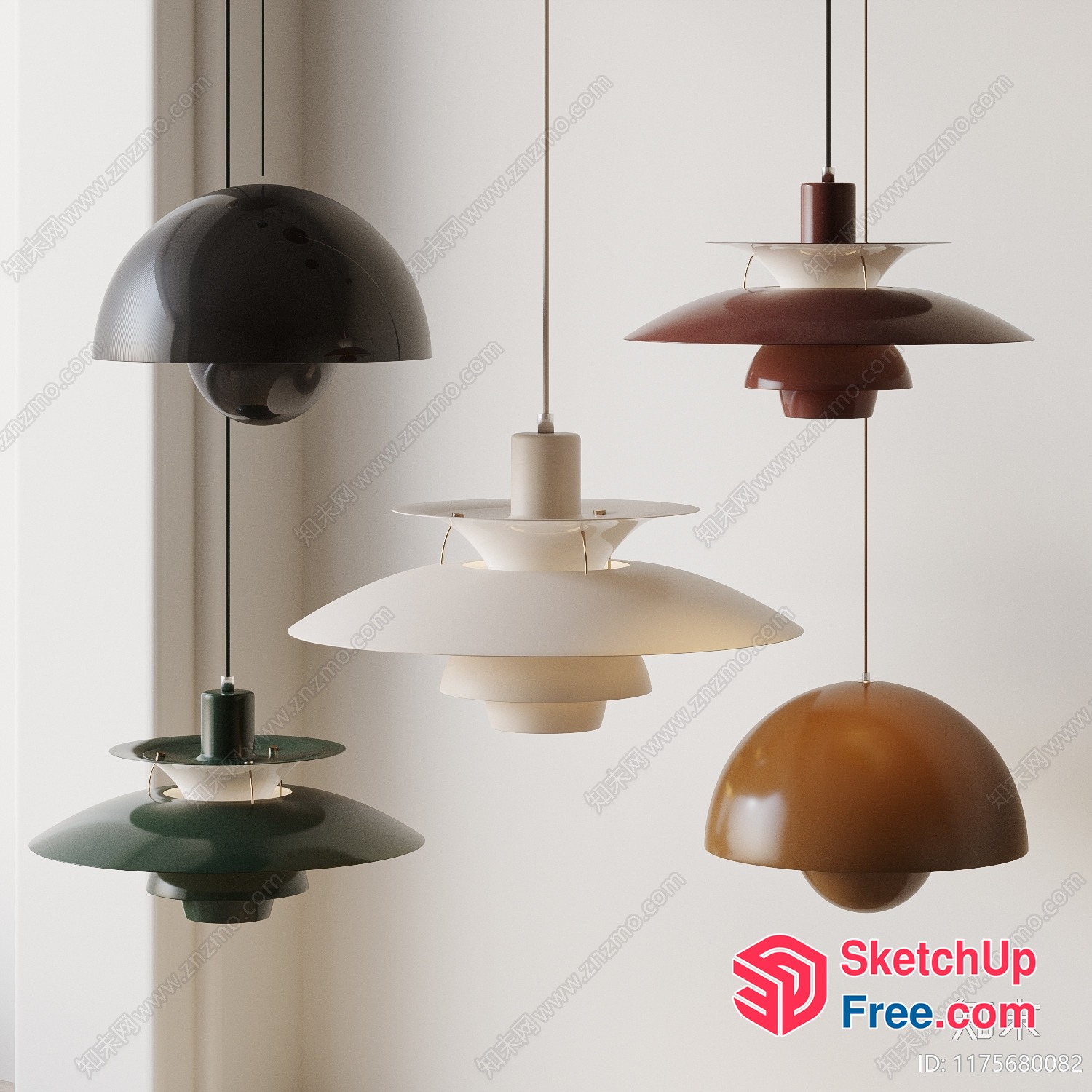 Suspended Modern Hanging Lamps 3D SketchUp File