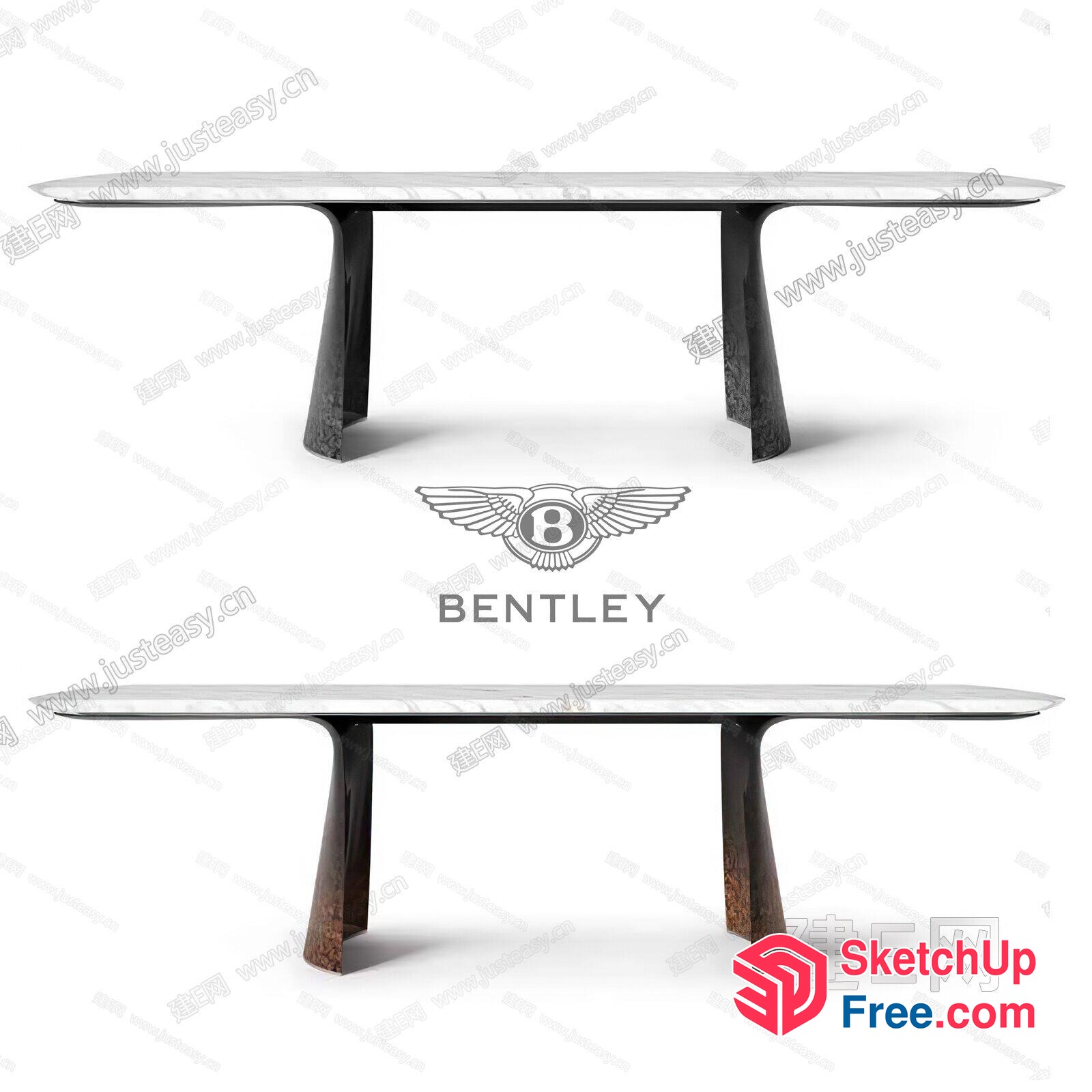 Sleek And Modern Bentley-Inspired Dining Table 3D SketchUp File