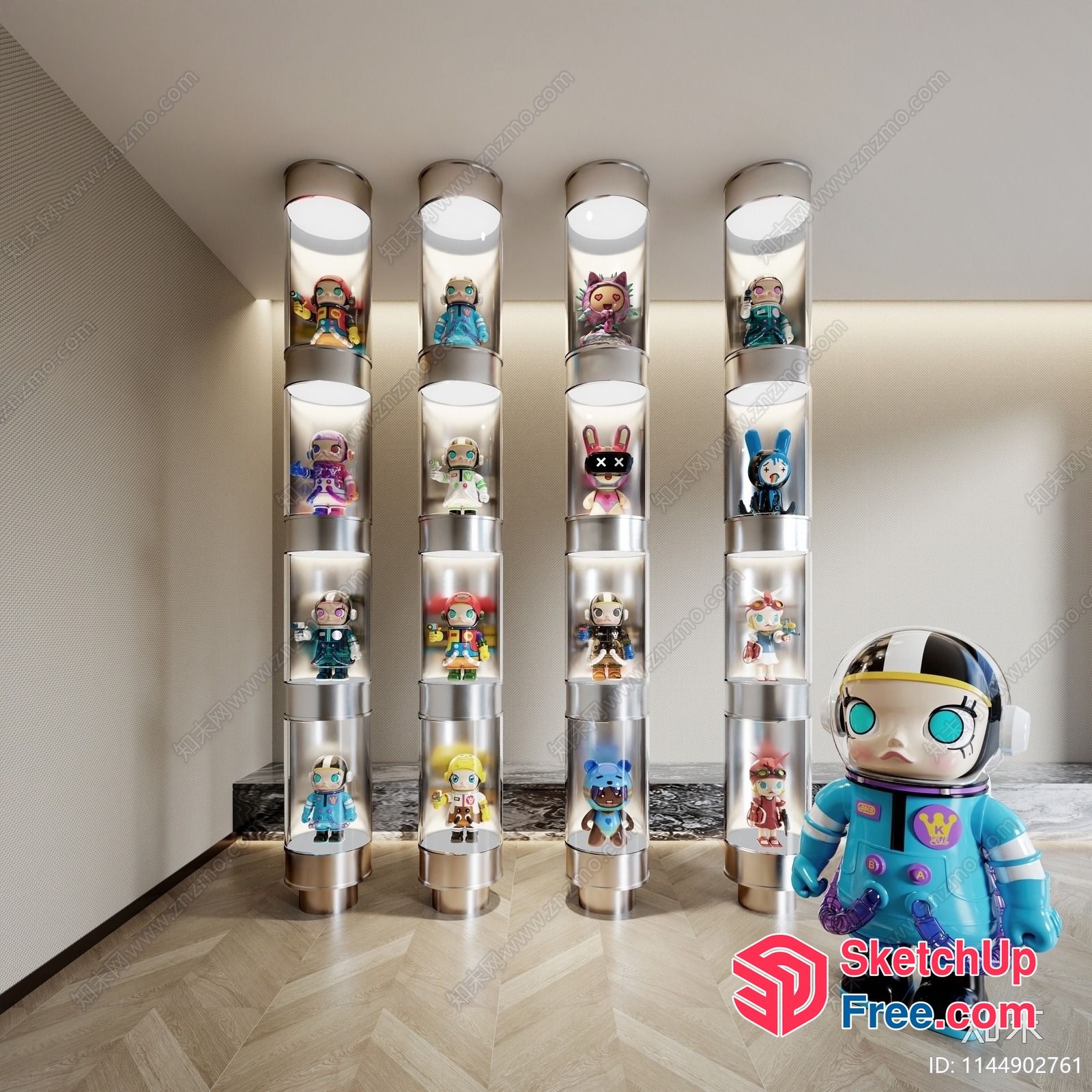 Toy Display Stands With Character Toys 3D SketchUp File