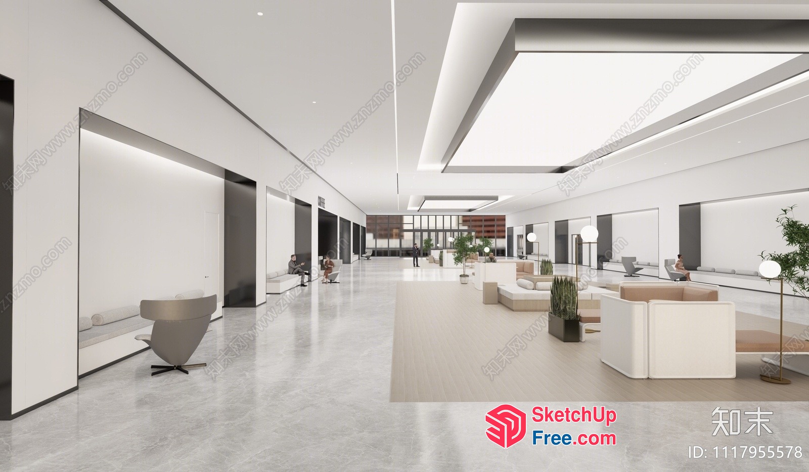 Modern Office Interior With Sleek Furniture And Minimalist Decor 3D SketchUp File