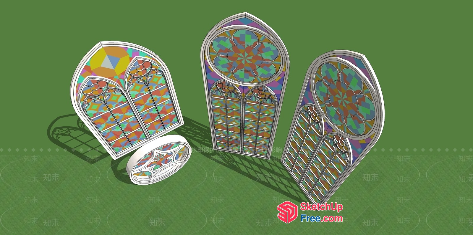 Vibrant Stained Glass Windows 3D SketchUp File