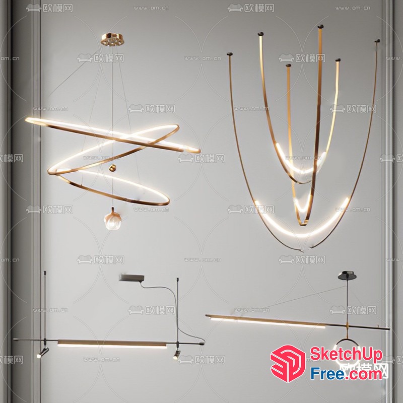 Modern Hanging Light Fixtures 3D SketchUp File