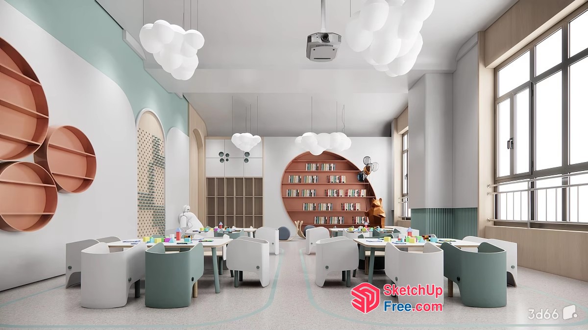 Modern And Elegant Children'S Library 3D SketchUp File