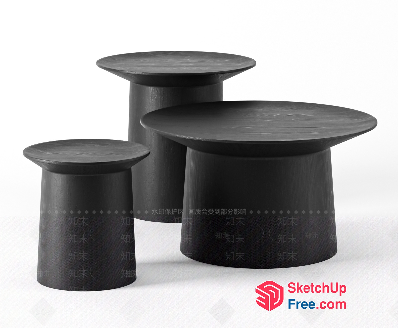 Black Modern Minimalist Coffee Tables 3D SketchUp File
