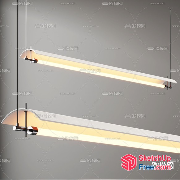 Long, Sleek, Modern Light Fixtures 3D SketchUp File