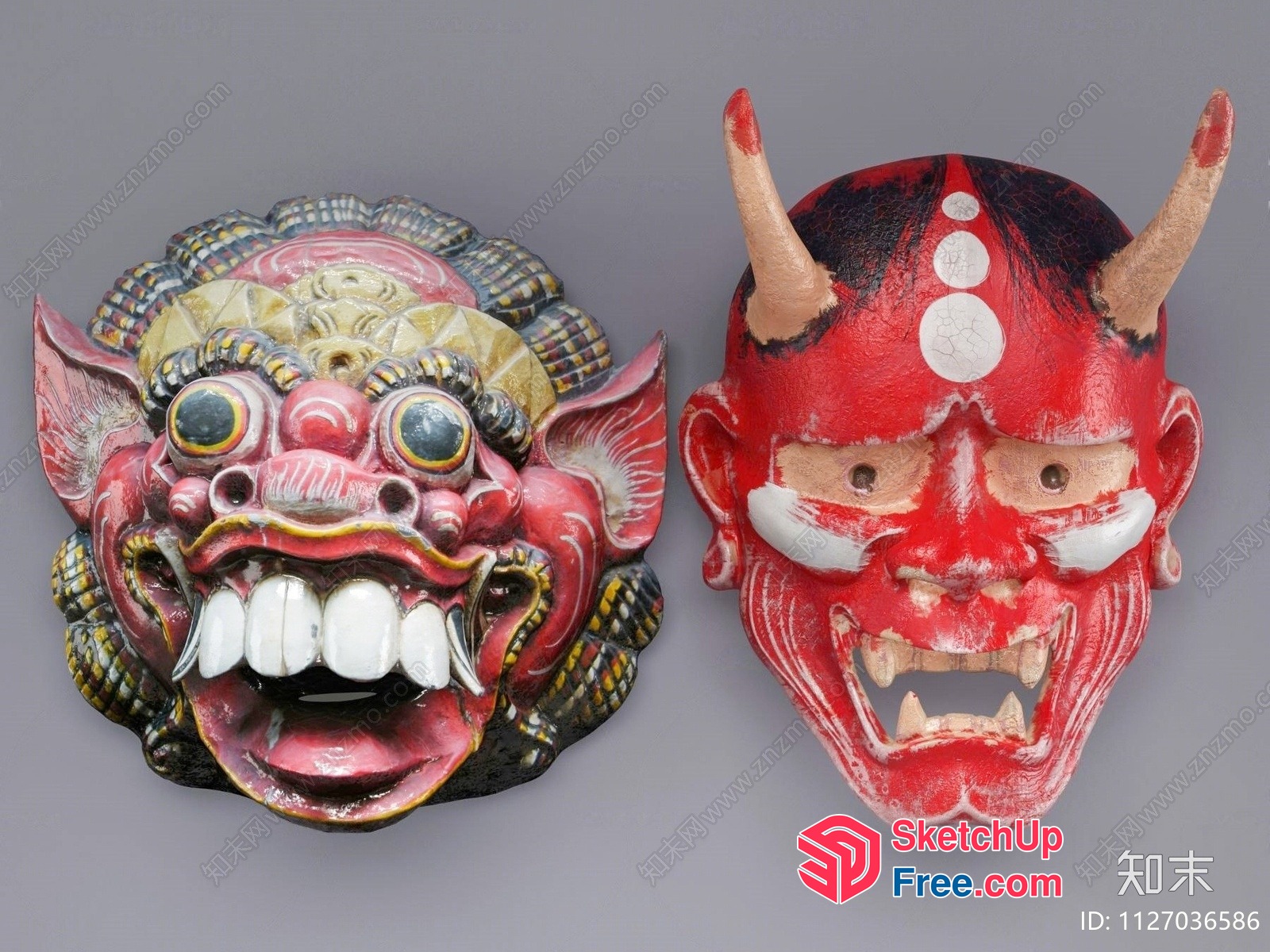 Oriental Decorative Masks 3D SketchUp File