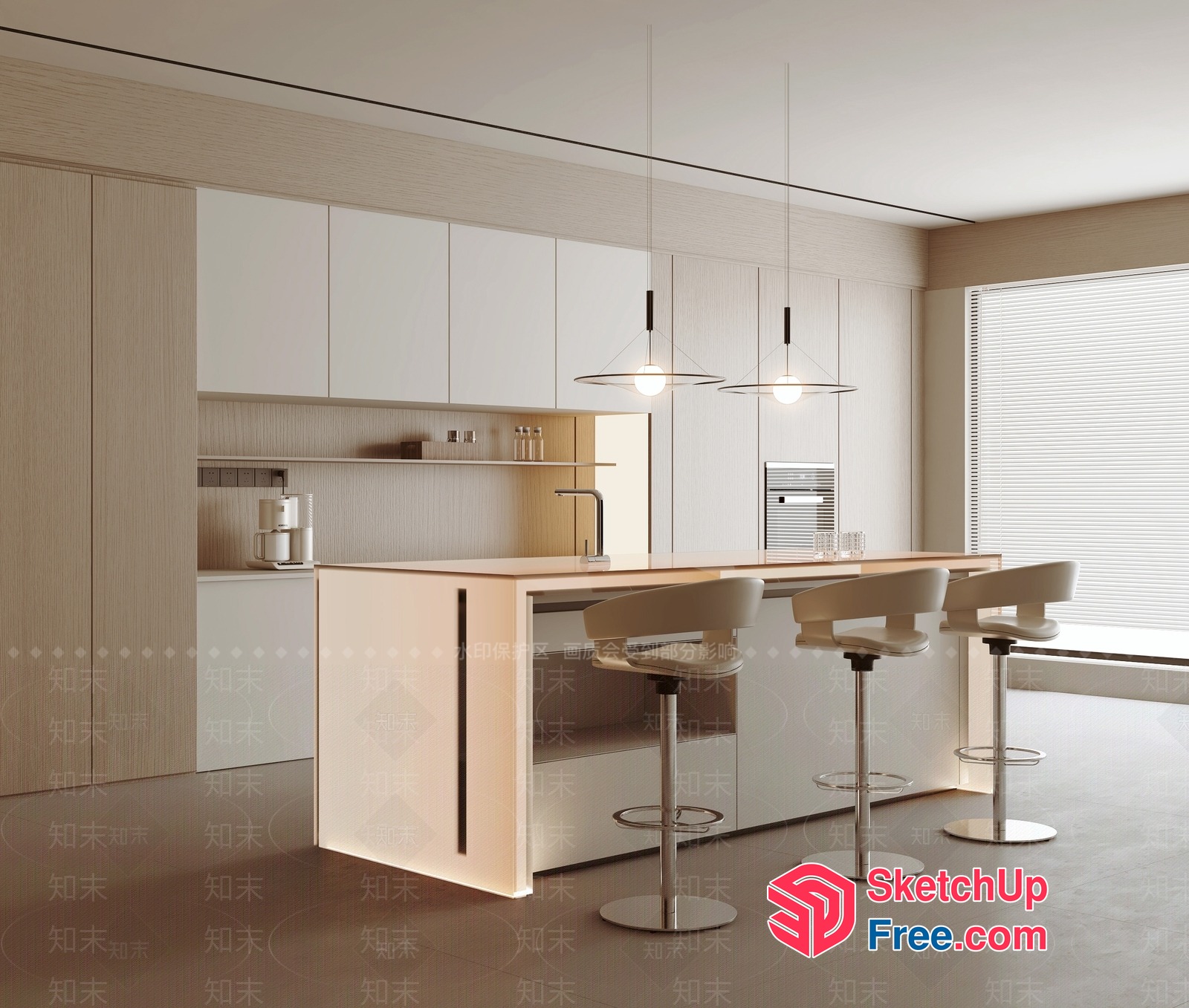 Modern Minimalist Kitchen Interior Design 3D SketchUp File