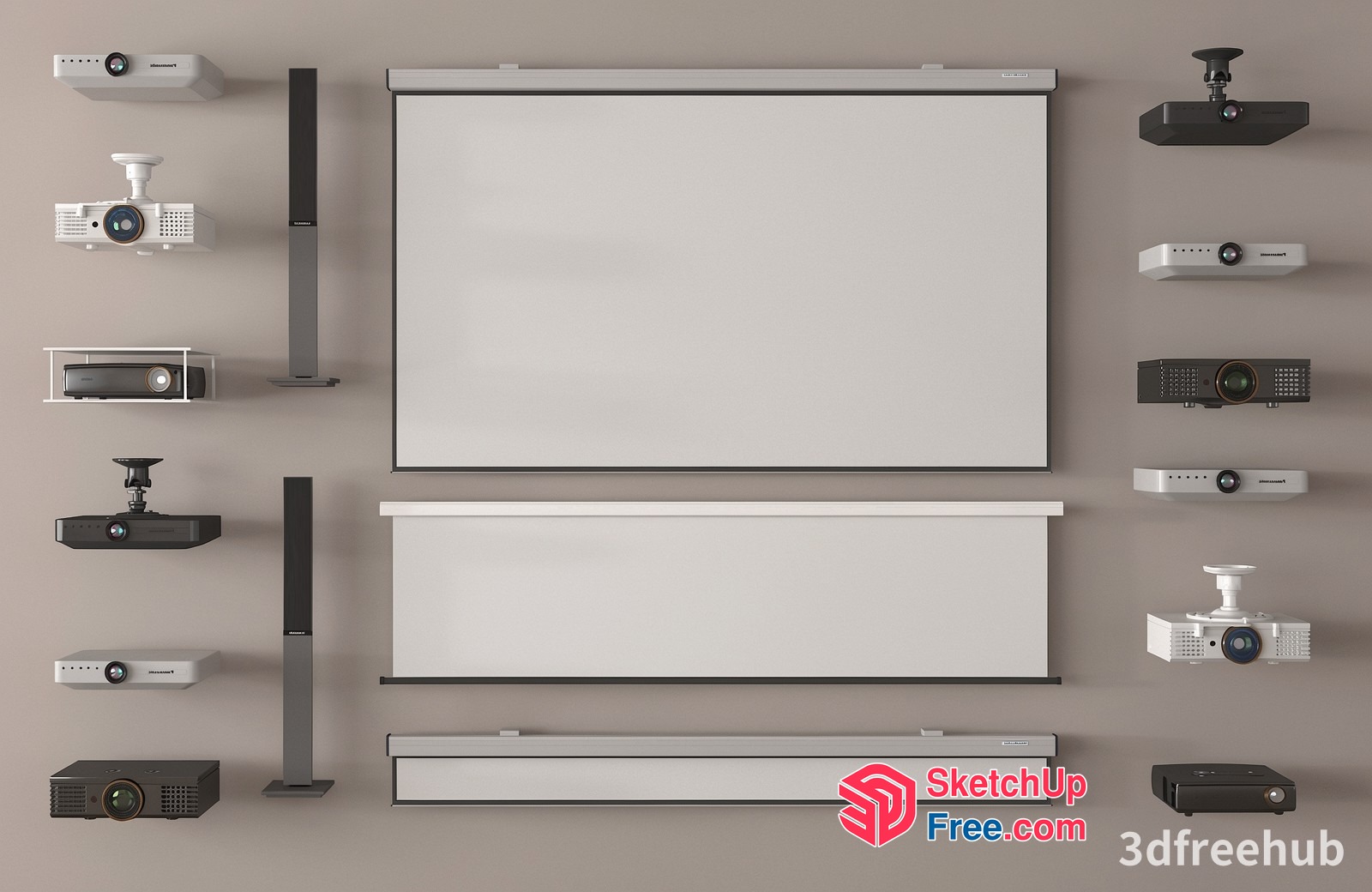 Projector And Whiteboard Display Setup 3D SketchUp File